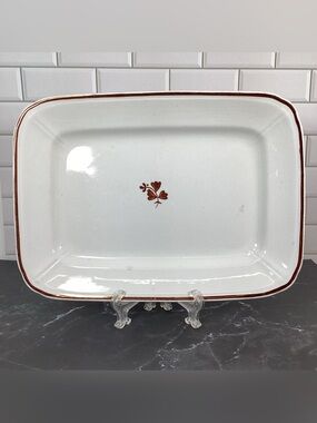 Antique T Furnival & Sons Tea Leaf 12"x9" Rectangular Serving Platter Ironstone